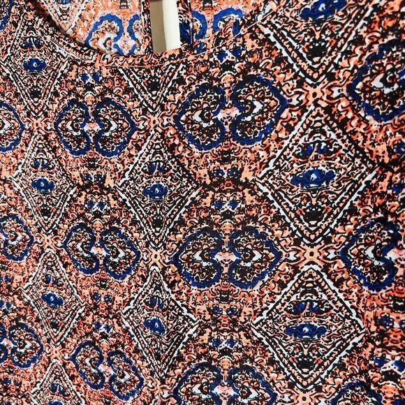 Ellos Blue Pink Coral Paisley Tank Dress Plus - Picture 2 of 9